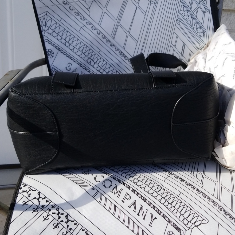 NEW Calvin Klein Large Sleek Textured Leather Bag - Picture 7 of 8